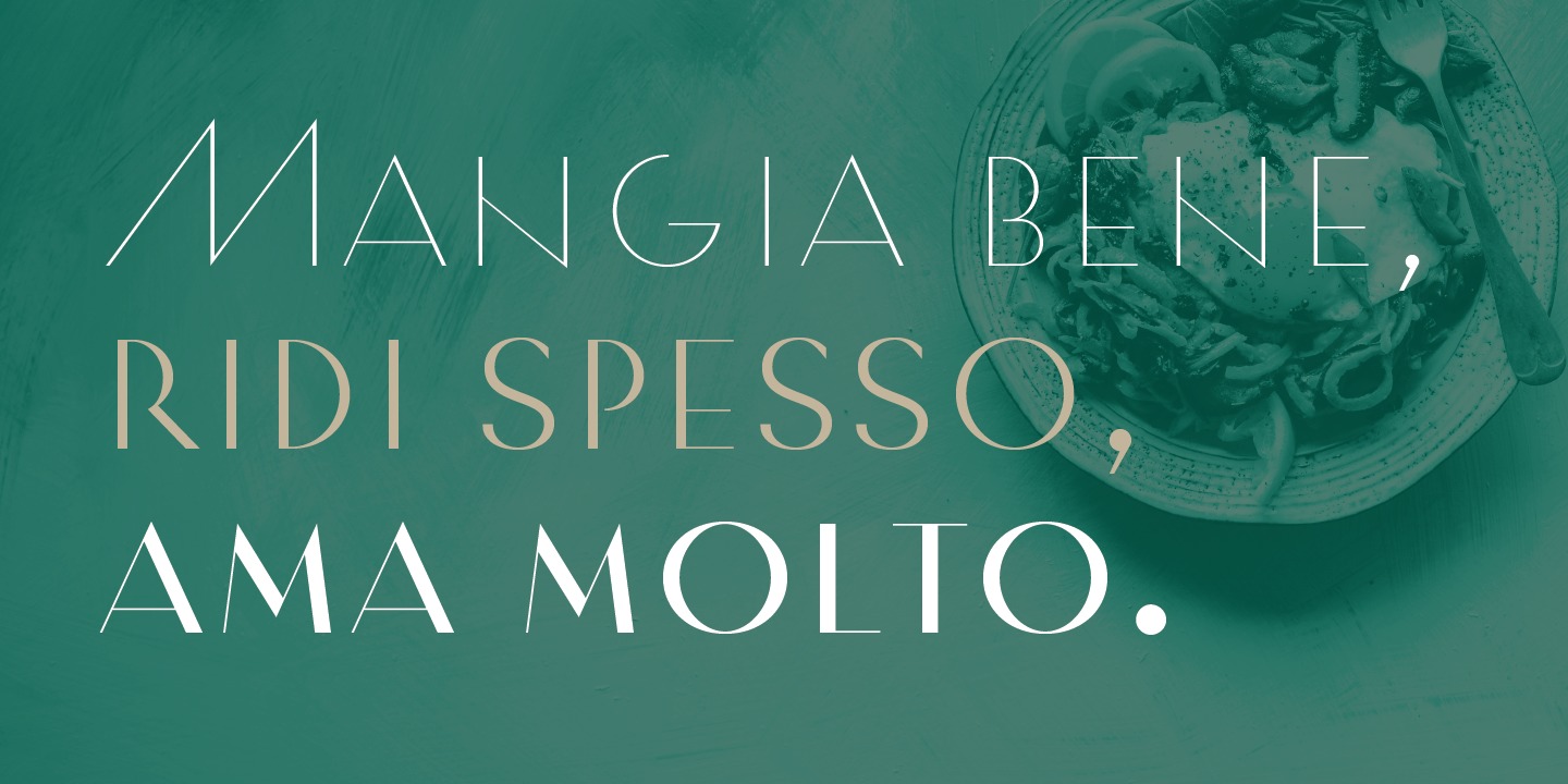 Beispiel einer Prego Regular-Schriftart